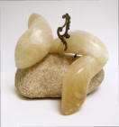 PERM, 2005, kalksteen-albast-messing, H 27 cm