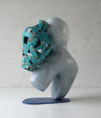 BEKER VAN VERLANGEN 4, 2018, ijzer-albast-koper-popnagels, H 30 cm   - IN PRIVË-COLLECTIE-