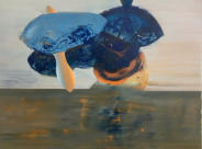 LANDSCHAP MET VREEMDE LUCHT 2, 2016-2019. aceryl/linnen, 90x120 cm