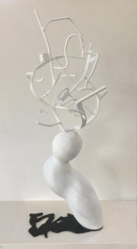 OPEN MIND, 2017-2020, marmer-ijzer, H 88 cm